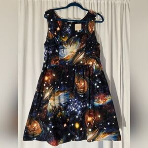 Mod Cloth Original XL Galaxy-Print Sleeveless Dress with Pocket